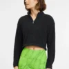 Fila Apparel Cayenne Cropped Half Zip - Felpa In Pile - Phantom