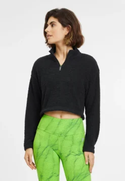 Fila Apparel Cayenne Cropped Half Zip - Felpa In Pile - Phantom