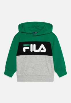 Fila Bagana Blocked Hoody UnisexFelpaLight Grey Melange/Verdant Green/Black Bambini Pullover & Cardigan 1FI26K02M-C11
