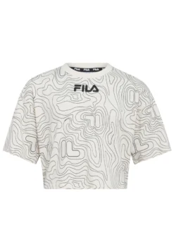 Fila Apparel Biebrich Aop Cropped WideT-Shirt Con StampaAntique White Topographic Aop Bambini T-shirt & Top 1FI23G01F-A11