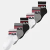 Fila Junior Quarter Unisex 6 PackCalzeBlack/White/Grey Bambini Calze & Calzini 1FI86D001-T11
