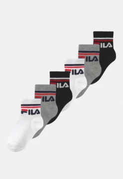 Fila Junior Quarter Unisex 6 PackCalzeBlack/White/Grey Bambini Calze & Calzini 1FI86D001-T11