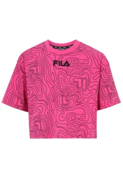 Fila Apparel Biebrich Aop Cropped WideT-Shirt Con StampaFuchsia Purpel Topographic Aop Bambini T-shirt & Top 1FI23G01F-J11