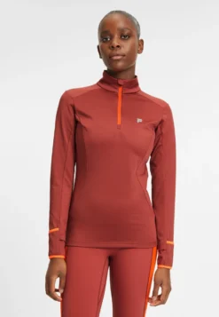 Fila Rande Half Zip Running Maglietta A Manica LungaMarsala Donna T-shirt E Top 1FI41D04T-G11