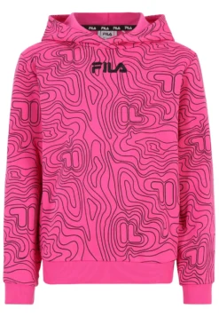 Fila Apparel Bimoehlen Cropped Felpa Con CappuccioFuchsia Purpel Topographic Aop Bambini Pullover & Cardigan 1FI23K01F-J11