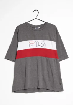 Fila T-Shirt Con StampaGrey Uomo Abbigliamento ZIR02I7Q9-001