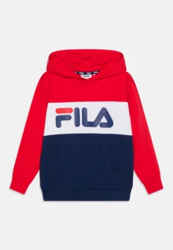 Fila Bagana Blocked Hoody UnisexFelpaMedieval Blue/True Red/Bright White Bambini Pullover & Cardigan 1FI26K02M-K12