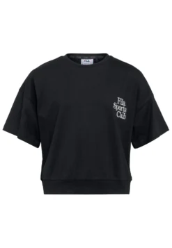 Fila Tux Cropped Wide- T-Shirt Con Stampa - Black